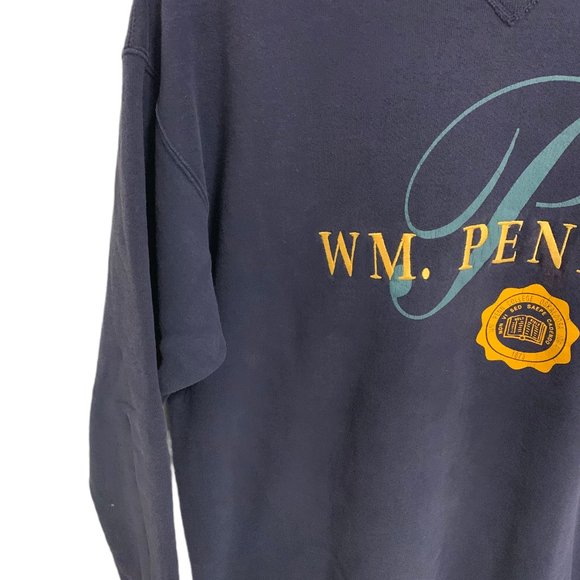 Vintage Timeout WM. Penn Heavyweight Crew Neck Sweatshirt Size Large Nav… - Picture 4 of 7